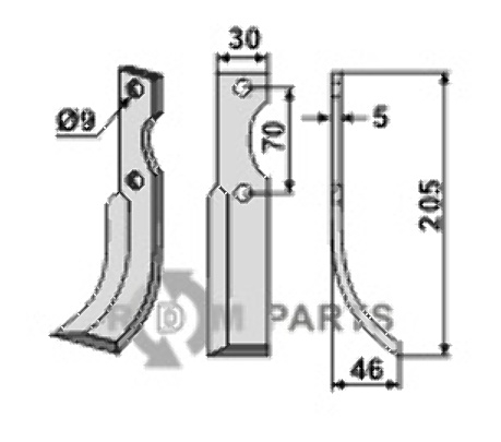 Blade, right model fitting for Honda F300