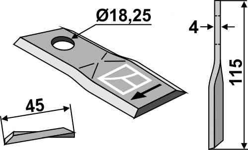 Rotary mower blade fitting for Kuhn 55906100