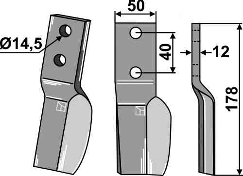 Rotary tine - right model