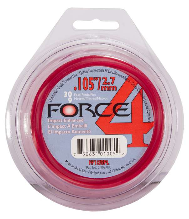 Trimmer line force 4™ shaped red 30' loop .105" / 2.7mm