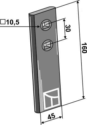 Wearing part fitting for Kverneland KW 111099012