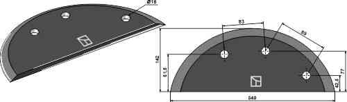 Food mixer knives - hard metal faced fitting for Marmix 208.124