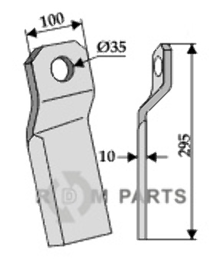 RDM Parts Mulch Blade Twisted - Short - Right Passer til Szolnoki 268 -RZ3
