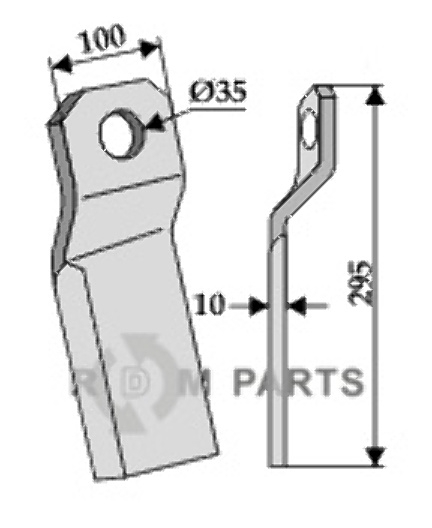 RDM Parts Twisted comminution blade -short - right fitting for Szolnoki 268-RZ3