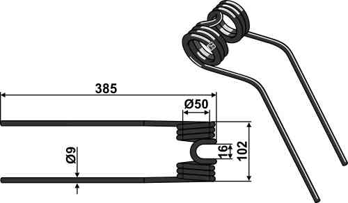 Federzinken geeignet für Deutz-Fahr VF16644563.86