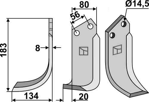 Blade, left model fitting for Tortella 2985206