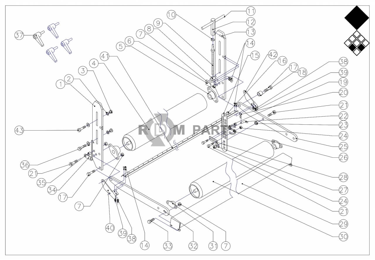 Replacement parts for VD7215 Voor en achterrol