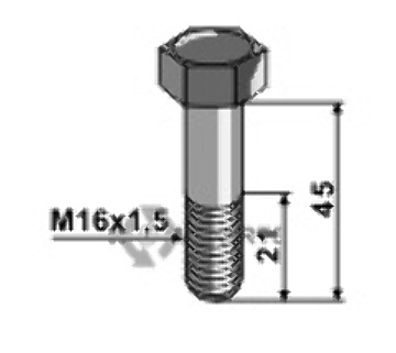 Sechskantschraube mit feingewinde - m16x1,5x45 - 12.9 51-1645