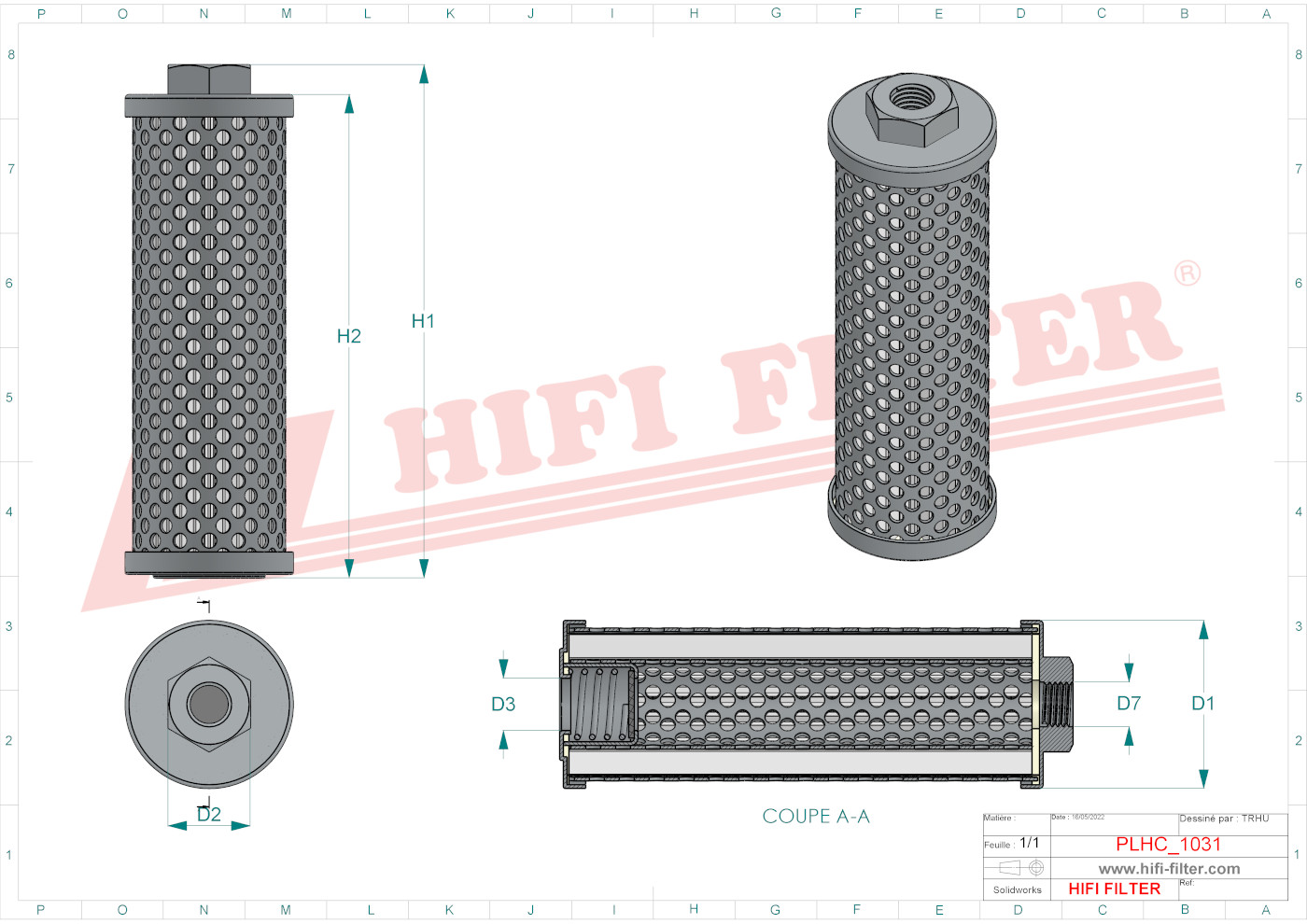 Hydraulic filter passend voor liugong 53c0469