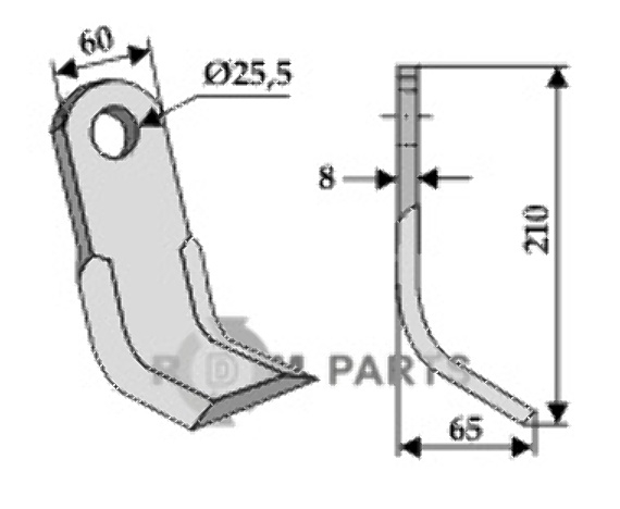 RDM Parts Y-Messer geeignet für Maschio / Gaspardo T40005142