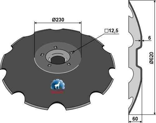 Notched disc - Ø620x6 31-0760