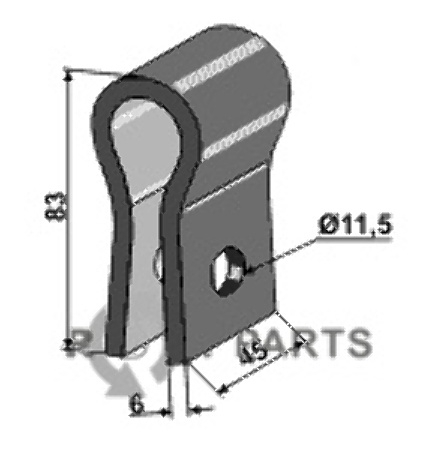 RDM Parts Oog voor klepelas