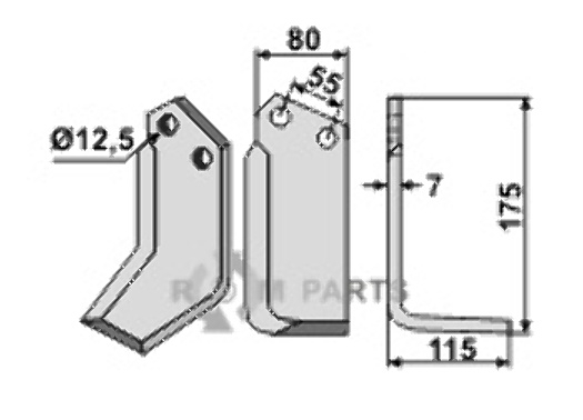 Blade, right model fitting for Nardi 5½C5002