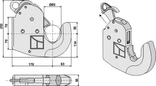 Automatic hook for lower links - Cat. IVS