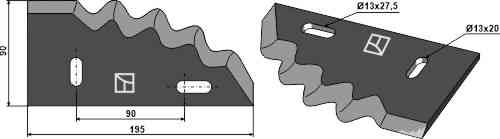Voermengwagenmes, links passend voor Himel 3001581