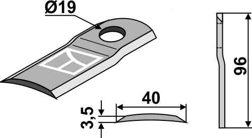 Rotary mower blade fitting for Case 3164894R4