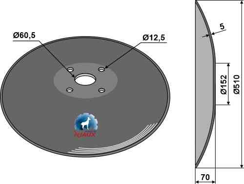 Plain disc with flat neck - Ø510x5