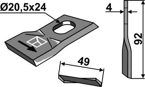 Rotary mower blade fitting for JF 13800021