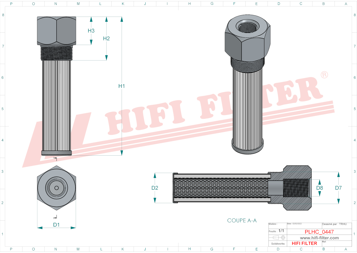 Hydraulic filter passend voor zinga tfs-0712-0-0