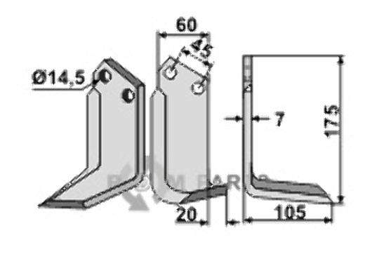 Blade, right model fitting for Maletti 1300 079 Blade, right model fitting for Maletti 1300 079