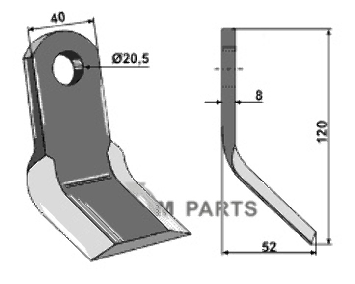 RDM Parts Y-blade fitting for Agromec 3000323
