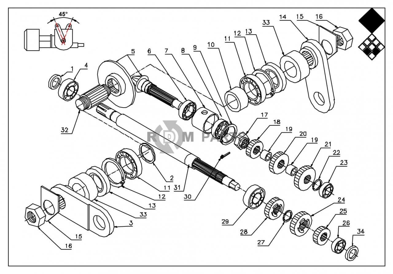 Replacement parts for VD7621 Transmissie