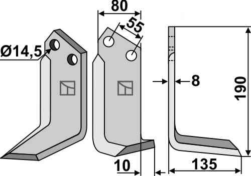 Blade, right model fitting for Nardi 8C5003