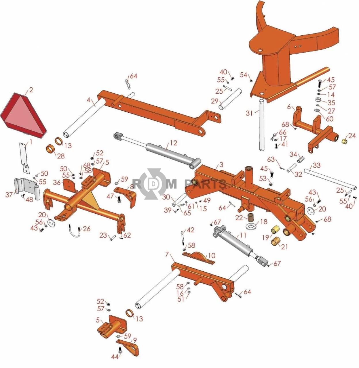 Replacement parts for Jacobsen Ram Lift  Rear Carrier