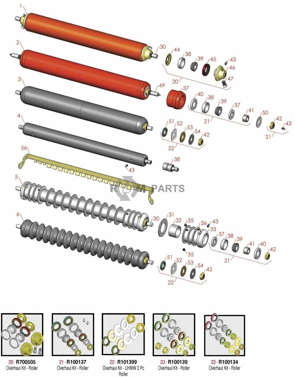 Replacement parts for Jacobsen LF-100, LF-123 & LF128 Front Rollers Replacement parts for Jacobsen LF-100, LF-123 & LF128 Front Rollers