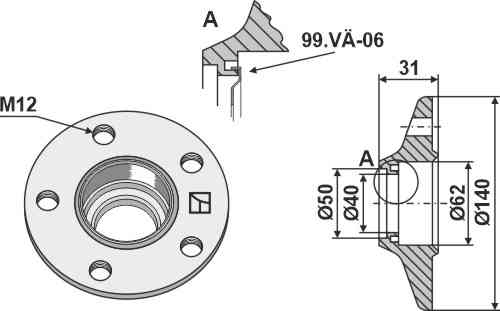 Bearing seat (old model) fitting for VAderstad 413930