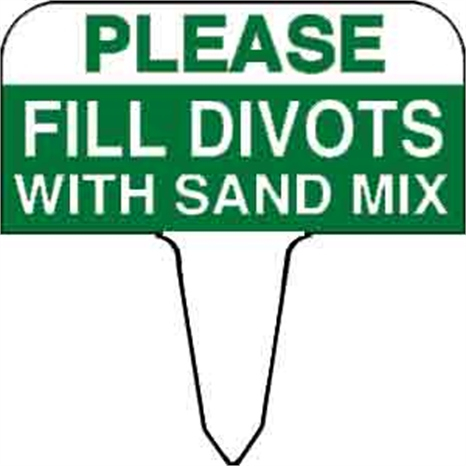 Sign - please fill divots