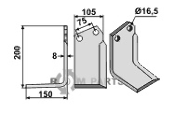 Blade, left model fitting for Howard 756785(762720)