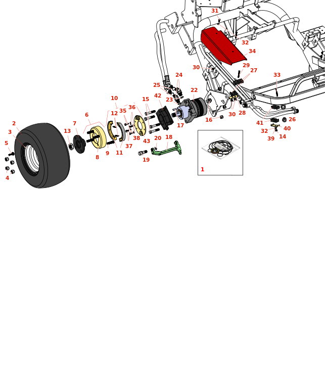 Toro Greensmaster 3050 Front Wheel & Brake Toro Greensmaster 3050 Front Wheel & Brake