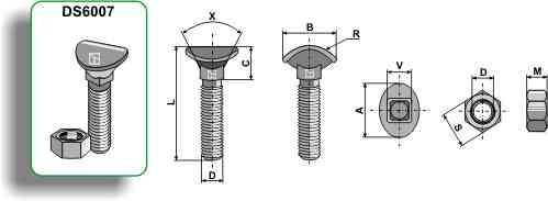 Cultivator bolt - M8x33 - 6.6 fitting for Rau 0019936