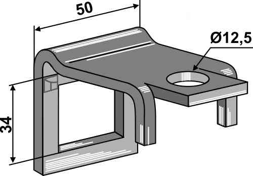 Halter für Zinken 32 x 10 mit Verstärkungsfeder 32 x 10