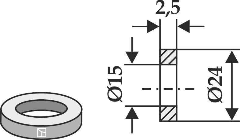 Scheibe Ø24x2,5xØ15 63-9000