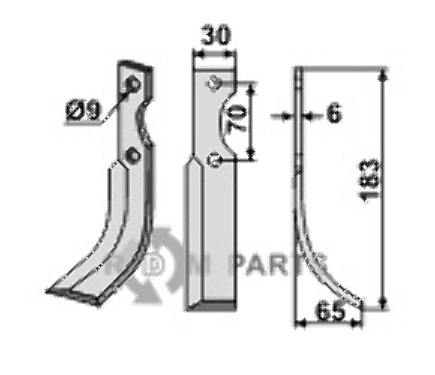 Blade, right model fitting for S.E.P. 15-40-50 / 209376