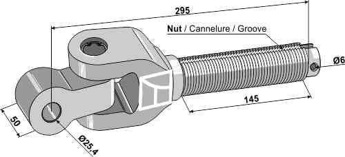 Swivelling tie-rod 1 3/4"