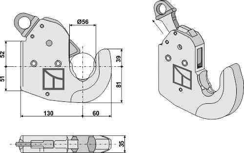 Lower link hook - Cat. II