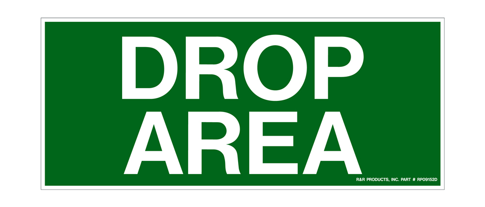 Decal - drop area green/white