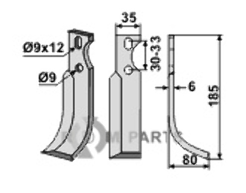 Blade, right model fitting for Goldoni 2070
