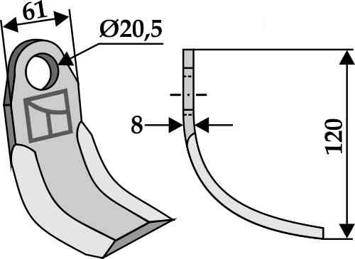 RDM Parts Gebogen mes