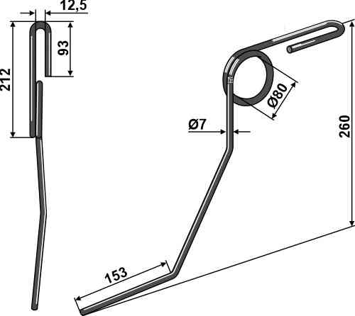Torsion following tine - left Torsion following tine - left