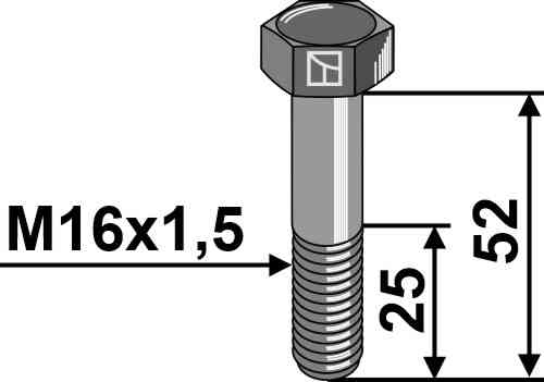 Hexagon bolts with metric fine thread - m16x1,5x52- 12.9 51-1652