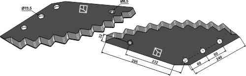 Food mixer knives - hard metal faced fitting for Trioliet 31639