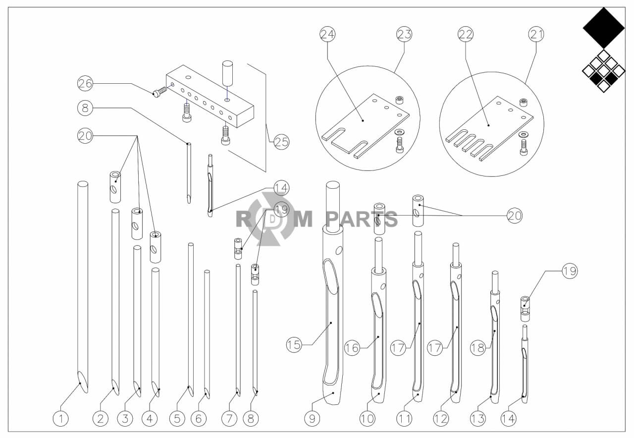 Replacement parts for VD7416 Pennen