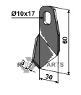 RDM Parts Vleugelmes - rechts RDM Parts Vleugelmes - rechts