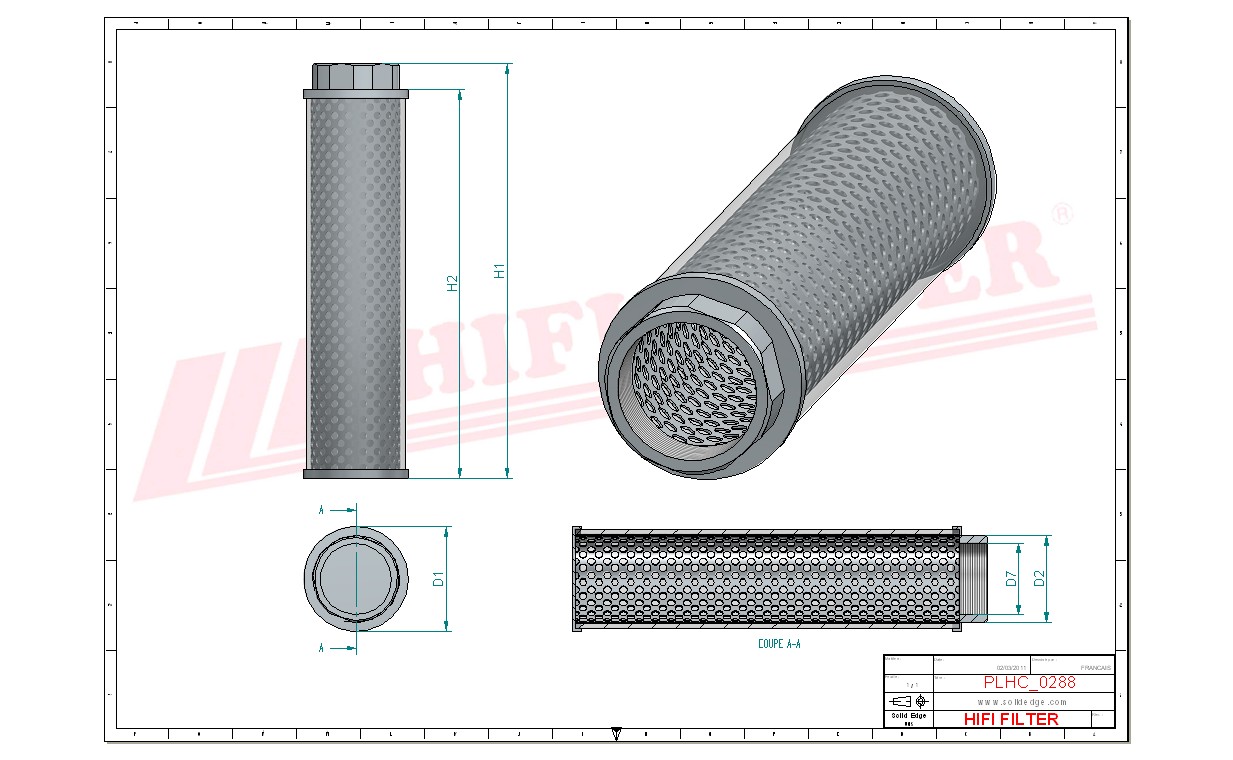 Hydraulic filter passend voor caterpillar 91876-02700
