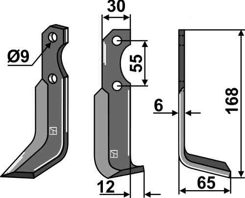 Blade, right model fitting for Bertolini 17002