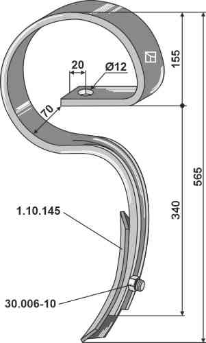 Harrow tine with share